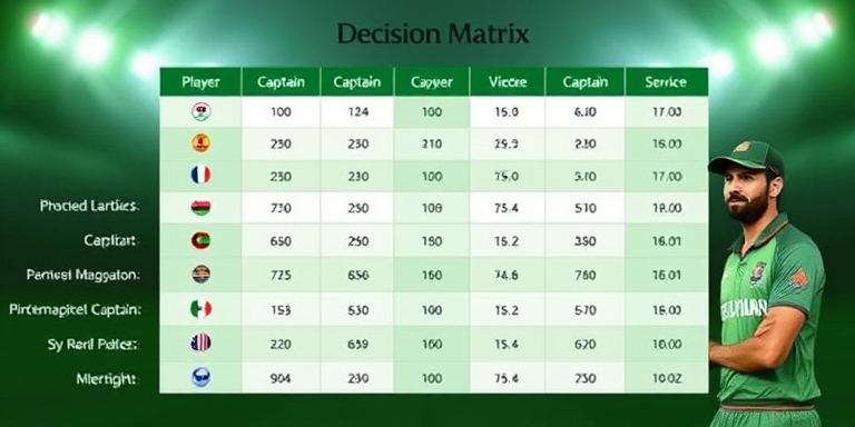 WinBuzz Pro captain decision matrix